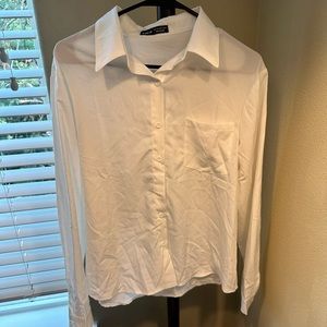 Sheer white buttondown shirt